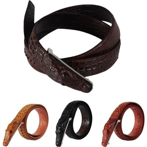Fashion Men Belts Luxury Genuine Leather Crocodiles Buckle Animals Pattern Men Belts Clothes Accessories ремень мужской