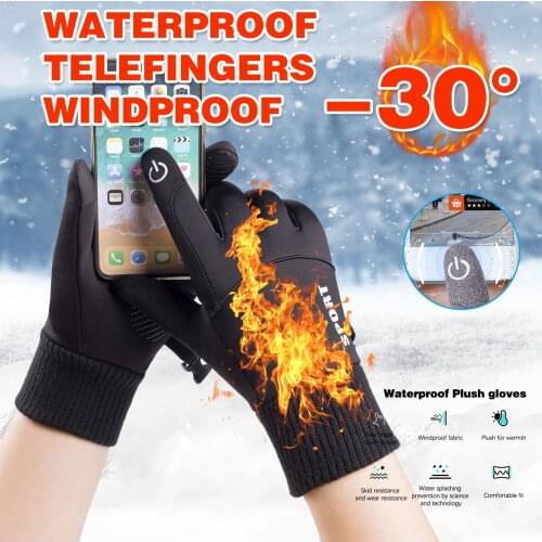 Men Winter Gloves Warm Touchscreen Windproof Gloves For Men Outdoor Camping Hiking Motorcycle Gloves Sports Full Finger #25