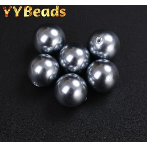 Natural Half Drilled Silvers Seashell Pearls Beads 5pcs/pack 6-12mm Round Loose Beads For Jewelry Making DIY Bracelets Earrings