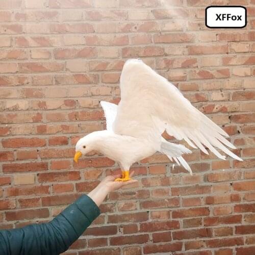 New real life white eagle model foam&feather simulation wings eagle toy gift about 40x60cm xf0563