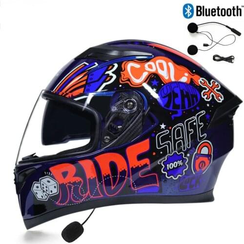 2020 New Stylish Four Season Double Shield Motorcycle Helmet DOT ECE Approved Flip Up Bluetooth Motorbike Helmet Motorbikes 12