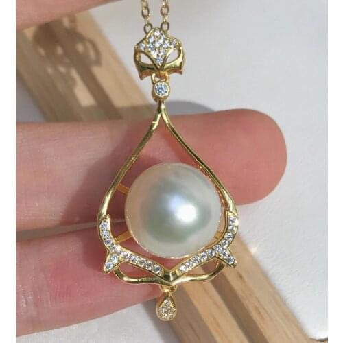 New Classical 925 Sterling Silver Pendant Base Settings Mountings Findings Parts for Pearl Beads Crystal Jade Agate 5pcs/lot