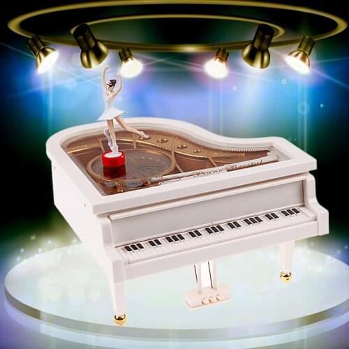 New Romantic Classic Piano Model Music Box Dancing Ballerina Hand Crank Musical Boxes Birthday Wedding Love Gift Home Decoration