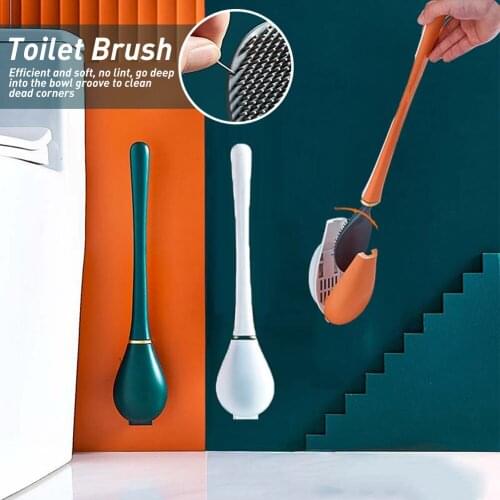 Upgrade Silicone Toilet Brush For bathroom WC Accessories Automatic Open And Close Toilet Brush Home Wall-Mounted Cleaning Tools