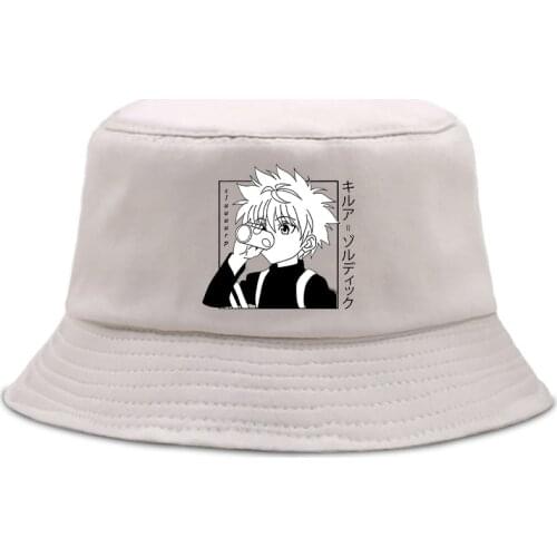 Hunter X Hunter Printed Summer Hat Women Men Panama Bucket Cap The Design Flat Visor Zoldyck Hisoka 90s Anime Fisherman Hat