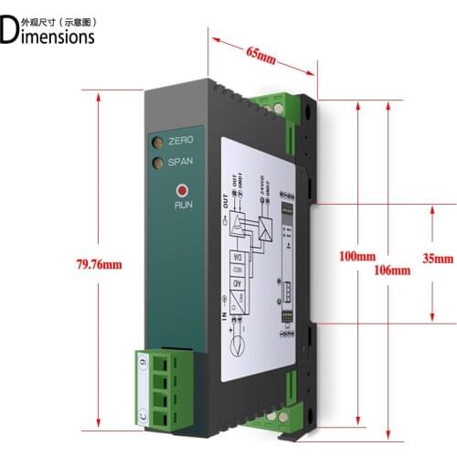 Temperature transmitter 4-20mA output thermocouple isolation conversion analog data acquisition 0-10V module K/S pairs