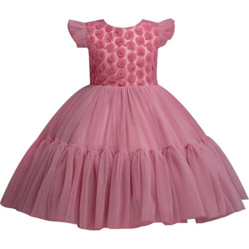 Girls' flower girl dress childrens Princess Christmas Day party performance dress birthday communion party lace poncho dress