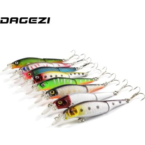 DAGEZI 8pcs/lot Minnow Fishing lure 2 Segment 9.2cm/6g Swimbait Hard fishing Bait with hook Artificial Lures