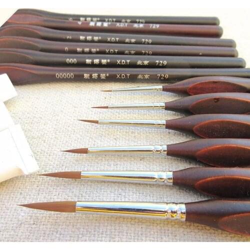 6Pcs High Quality Hook Line Pen Fine Watercolor Paint Brush for Professional Drawing Art Gouache Oil Painting Brush Art Supplies