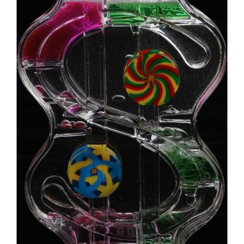 “S” Shape Floating Visual Illusion Oil Hourglass Timer Hourglass Sandglass Timer Home Ornament