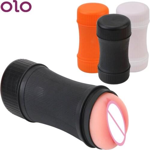 OLO TPE Male Masturbator Cup Realistic Vagina Throat Oral Mouth Sex Toys For Men Deep