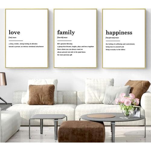Modern Simple Family Quotes Painting on Canvas Prints Wall Decorative Posters for Living Room Bedroom Home Decor Art Pictures