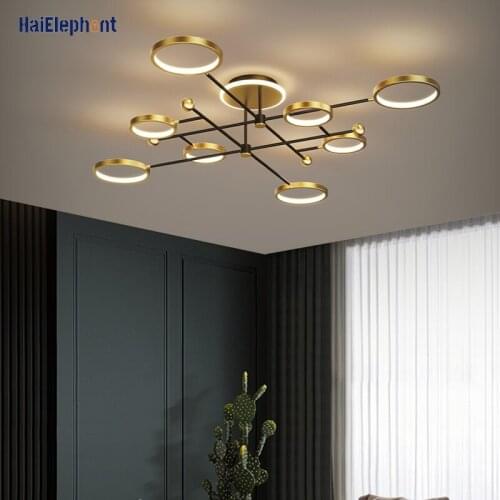 Modern LED Chandelier Lighting For Living Room Bedroom Golden Nordic Golden Decor Lamps Indoor Lights Fixtures Luminaria Lustres