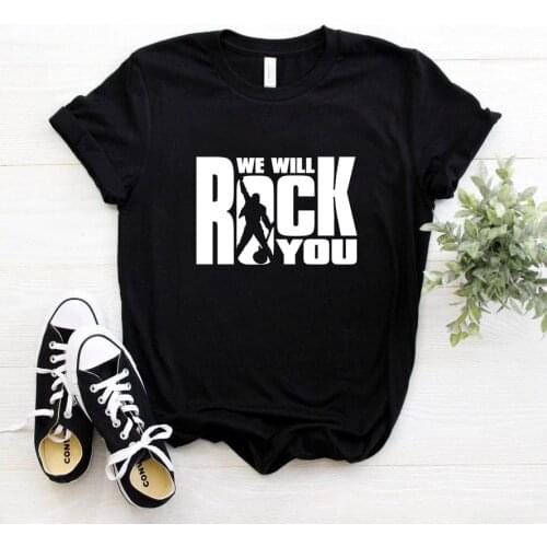 Women Freddie Mercury T shirt 2020 Summer The Queen Band Black T-shirts Female Short Sleeve Tees Rock Clothing Girl Tops Tshirt