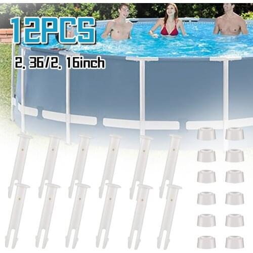 12pcs 2.16/2.36in Outdoor Swimming Pool Frame Fixing Plastic Connector Pins for Home Pool Part Accessories