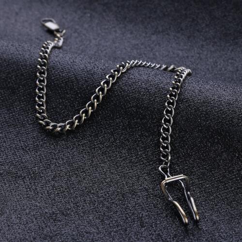 2Pcs Pocket Watch Chains Retro Albert Lobster Claw Clips Vest Waistcoat Chain Decor Metal Plated Key Chain Watch Holder Necklace