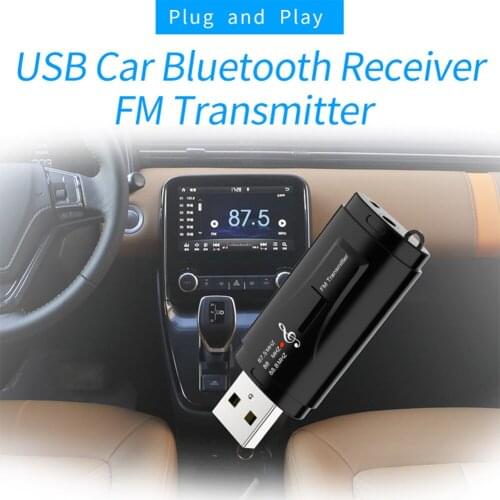 2 In 1 FM Transmitter Car 5.0 Receiver Portable 3.5mm AUX Audio Music Player USB FM Modulator Handsfree Call Adapter