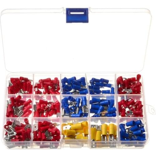 280Pcs Insulated Wire Connector Spade Crimp Terminal Butt Electrical Cold-Pressure Terminal Connectors Assorted Set