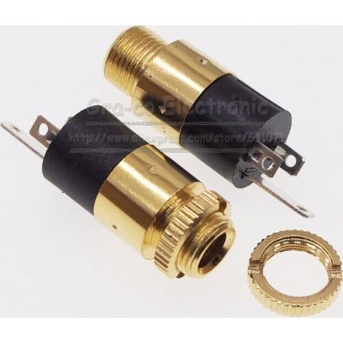 5pcs/lot Gold Plated 3.5MM headphone jack PJ-0392 Audio Video Socket vertical two-channel