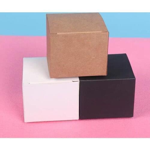 50pcs Kraft Cardboard Box Black White Paper Boxes for Packaging Lipstick Cosmetic Packing DIY Craft Jewelry Party Gift Boxes