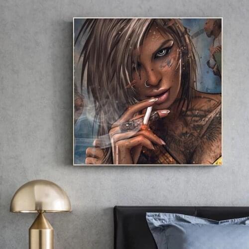 Abstract Street Graffiti Art Canvas Painting Sexy Nude Woman Posters and Prints Tattoo Cool Girl Wall Pictures for Home Decor