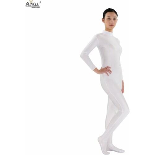 Ainclu Women Spandex Nylon White Head-handless Body Second Skin Tight Color Custom Skin Suit Cosplay Costume Zentai