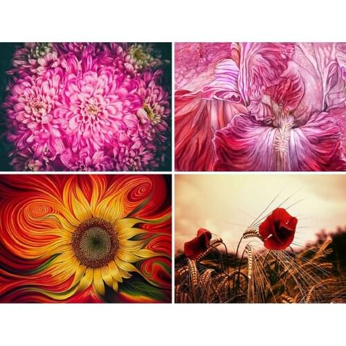 5D DIY Diamond Flower Painting Sun Flower Rose Square/Round Diamond Embroidery Painting Cross Stitch Mosaic Home Decoration Gift