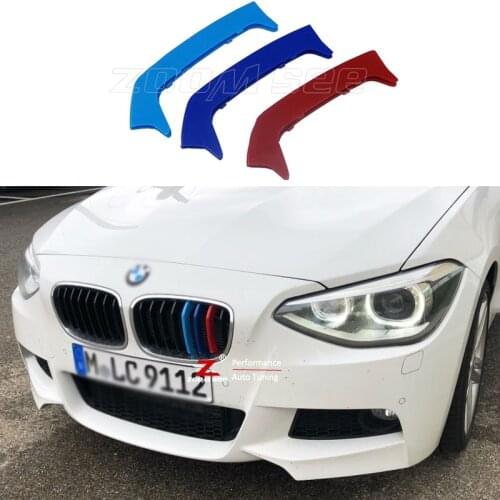 For 2012-2014 BMW 1 series F20 F21 (8 Grills) Car Accessories Front Grille M Sport Stripes Grill Cover Cap Decoration Sticker