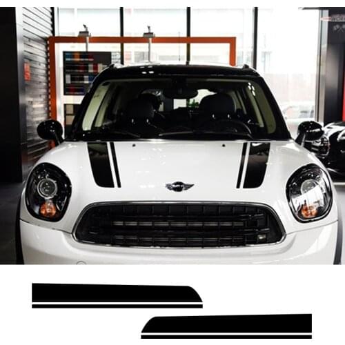 Car Styling Hood Stickers Head Stripe Decal For MINI Cooper One S JCW Countryman Clubman R55 R60 R61 F54 F55 F56 Car Accessories