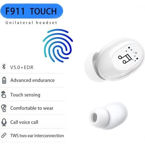 F911 Mini Wireless 5.0 Headphones Invisible Noise Canceling Earphone Earbuds Sport Gaming Headset with Mic For Phones