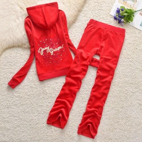 Juicy Lover Brand Spring Autumn Long Pant Women sportswear Tracksuits Stars Velvet Jogging Yoga Sporting Suits Set Black Gray