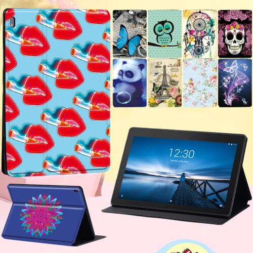 For Lenovo Tab E10/M10 10.1" Anti-Dust Cover Case for Lenovo Smart Tab M10 FHD Plus Old Image Leather Stand Tablet Cover Case