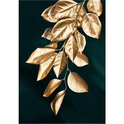 Black Gold Leaves DIY 11CT Embroidery Cross Stitch Kits Craft Needlework Set Cotton Thread Printed Canvas Home Dropshipping