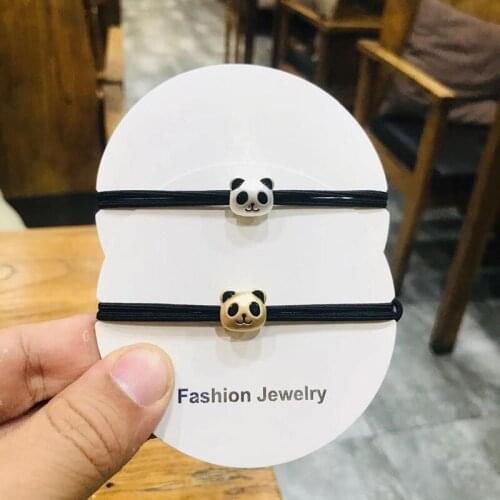 Chnese Style Lovely Bear Simple Bear Fresh Hair Band Hot Selling Fashion Hair Rope Hair Rings for Girls Kids Women Gifts