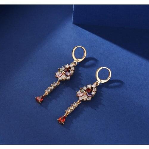 Bettyue Bohemian Style Long Earring WIth Colorful AAA Zirconia Elegant Ornament For Women&Girls Ethnic Style Fancy Gift