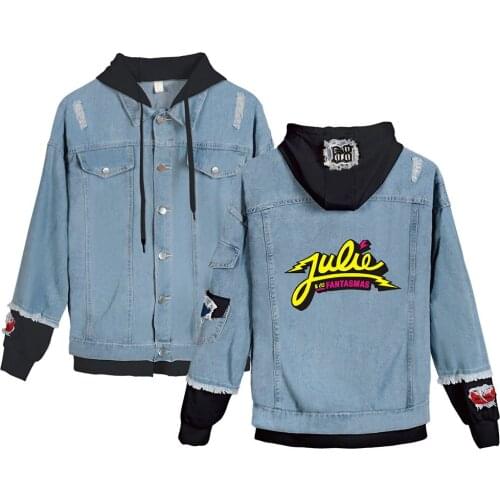 Personality Julie and the Phantoms Denim Jacket Women Men Denim Jacket Women Long Sleeve Hooded Coat Streetwear Girls Clothes
