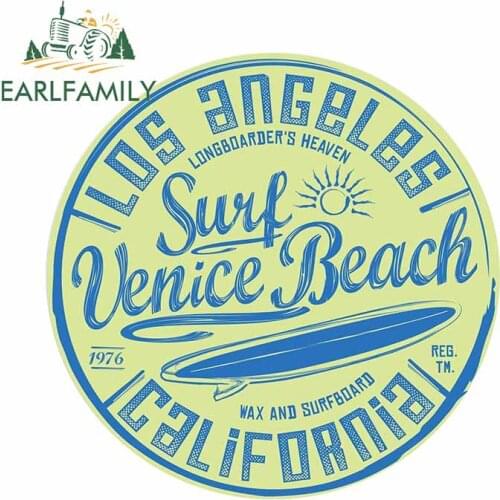 EARLFAMILY 13cm x 12.9cm for Los Angeles California Cartoon Car Stickers Anime Windows Decal Bumper Cartoon Bumper Decoration