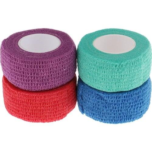 4Rolls/lot lBest quality classical durable cohesive 2.5cm*4.5M Protective Flex Finger Wrap Tape Bandage for Nail Art Decoration