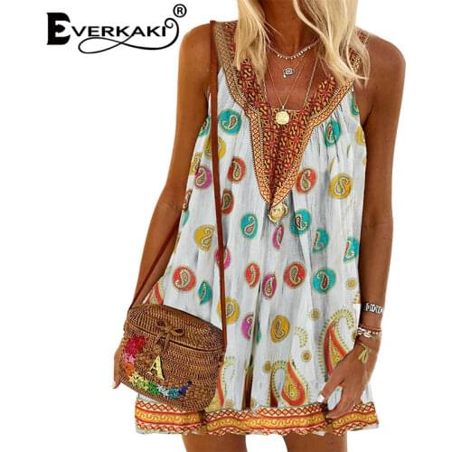 Everkaki Boho Dot Print T-shirt Camis Women Summer Beach Sleeveless Casual Oversize Folk Tees Bohemian Tops T-shirts Female 2021
