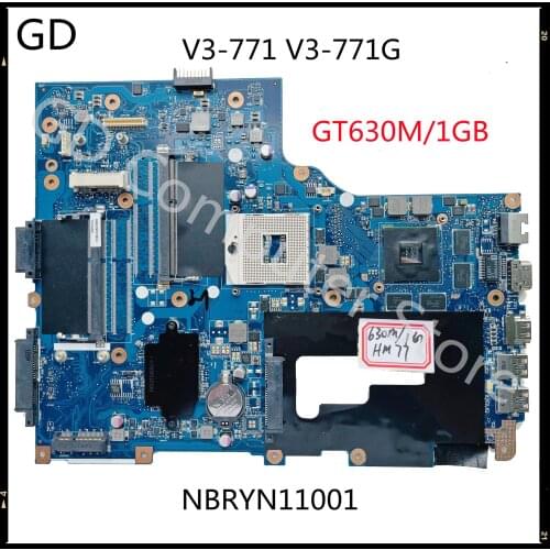 GD Original For ACER V3-771 V3-771G Laptop Motherboard NBRYN11001 NB.RYN110.01 GT630M/1GB VA70/VG70 REV2.1 DDR3 HM77 Full Tested