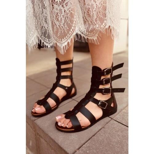 Gladyatör Deri Sandalet