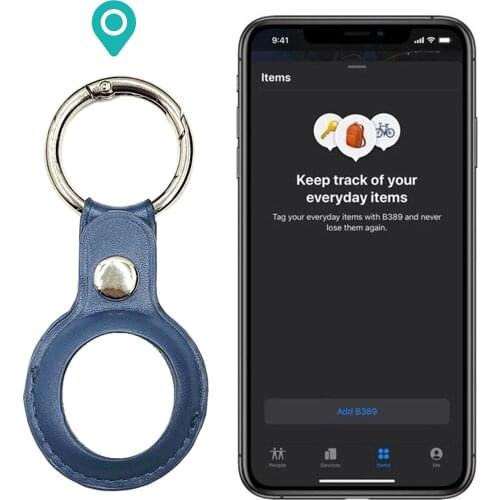 Leather Protective Case For Airtag Cover Hangable Keychain Locator Tracker Case For Apple airtags