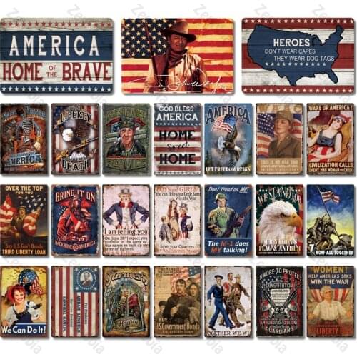 USA Metal Sign Poster Plaque Metal Vintage American Style Wall Decor for Man Cave Bar Pub Club Tin Sign Decorative Plate