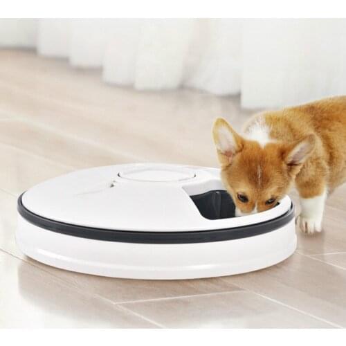 Pet Bowl Six Compartments Intelligent Timing Feeder with Regular Quantitative Music Reminder Pet Multi-meal Automatic Feeder