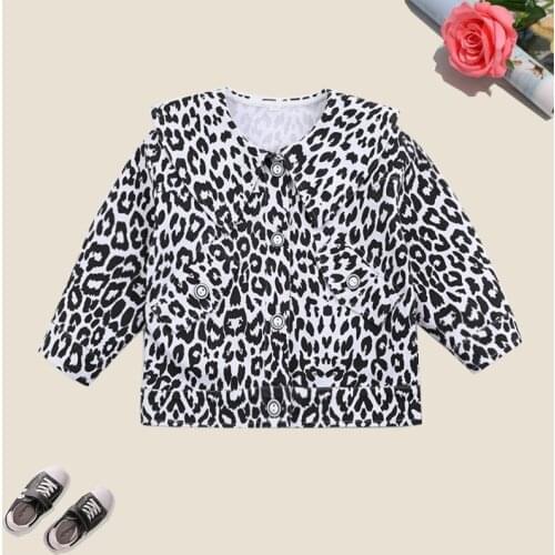 Fashion Baby Girls Jacket for Kids Coats New Spring & Autumn Leopard Jacket Childrens Clothing for Teens 12M-8 Years 2021