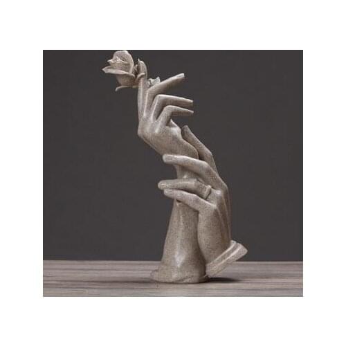 Nordic home holding roses living gestures room bedroom TV cabinet creative wedding gifts figure High-end luxury Sculpture statue