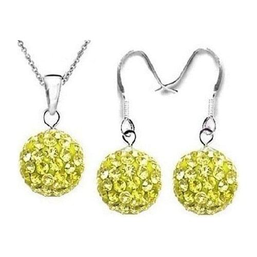 Fg45sl Mix color 10mm black white purple red blue Set Pendant necklace studs drop Earring Jewelry gift crystal