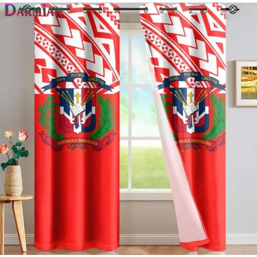 DARMIAN Polynesia Tribal and flag Pattern Window Curtain Home Decor Blackout Thermal Insulated Panels Grommet Washable Drape Set
