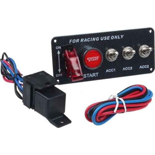 Ignition Switch Panel DC 12V 30A 15x6.6x6.3cm For Racing Car LED Toggle Engine Start Push Button Accessory car accessories
