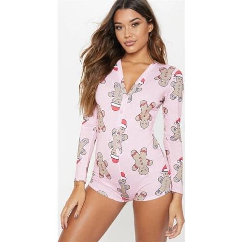 100% Cotton Womens Sexy Pajamas Long Sleeved Open Chested Jumpsuit Female Sleepwear Full Body Onesie Bodysuit Summer Home Pyjama